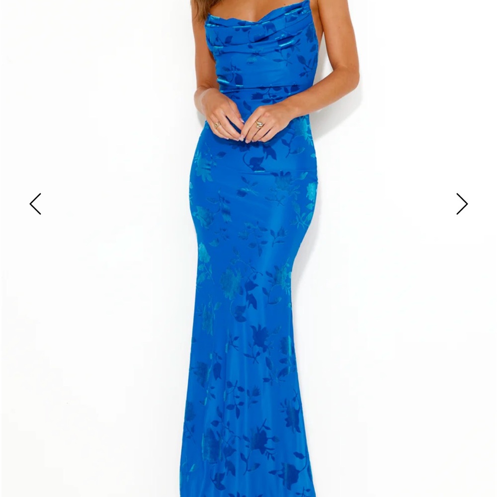Elegant Blue Floral Dress